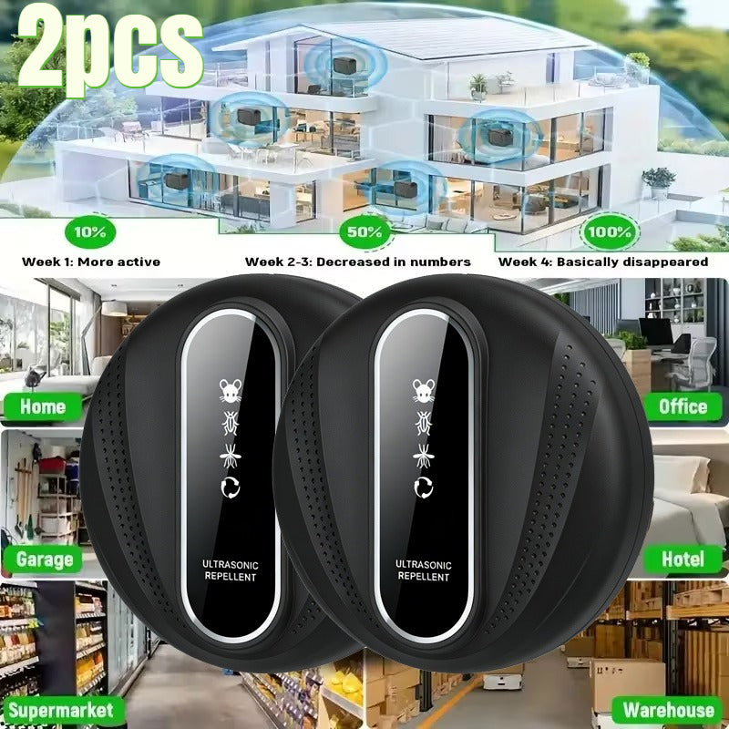 Smart Ultrasonic Mouse Repellent Set - Wide Coverage, Safe And Reliable, Hotel Smart Mouse Repeller, Ultrasonic Pest Control Device, Also Repels Mosquitoes And Cockroaches, Suitable for Use in Home Attics